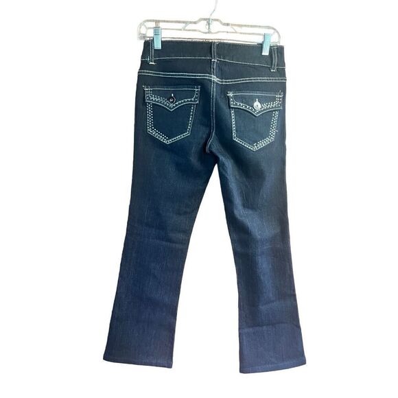 Forever 21 rhinestone Dark Denim Bootcut Jeans Sz 27 NWOT - Picture 2 of 8
